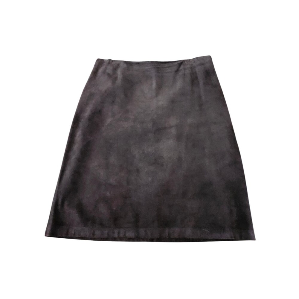 Gap Chocolate Brown Vintage Y2K Genuine Suede Leather Pencil Skirt. Sz. 14